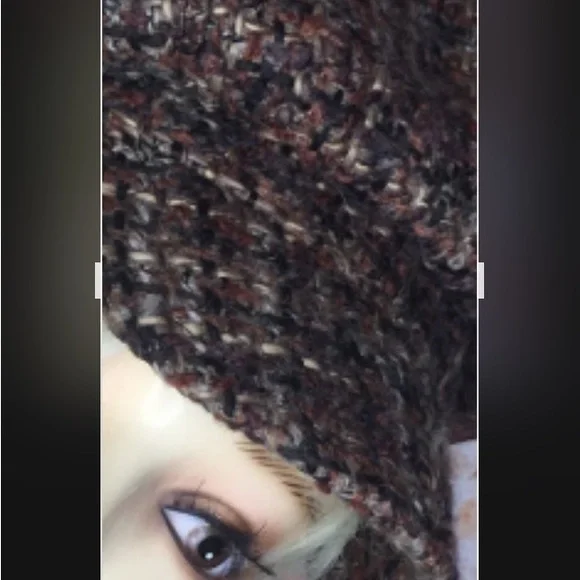 Vintage Scala Brushed Tweed Brown Tone Wool Blend Winter Newsboy Cabbie Hat - Picture 6 of 11